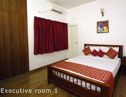 Executive bed room | Budget service apartment in Bangalore